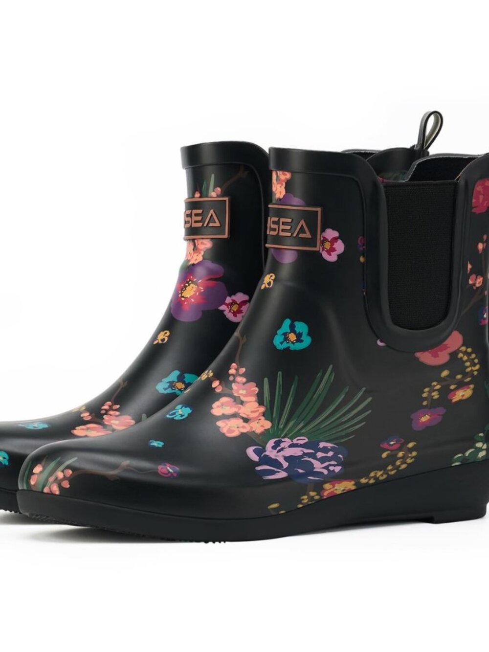 Women's Rubber Rain Boots Slim Fit Waterproof Chelsea Boots